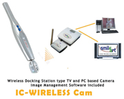 Ασύρματη ή ενσύρματη ενδοστοματική κάμερα με σύνδεση σε υπολογιστή μέσω USB Docking Station, δυνατότητα σύνδεσης απ' ευθείας με εξωτερικό TV/Monitor και πλήρες λογισμικό αποθήκευσης εικόνας στα Ελληνικά.